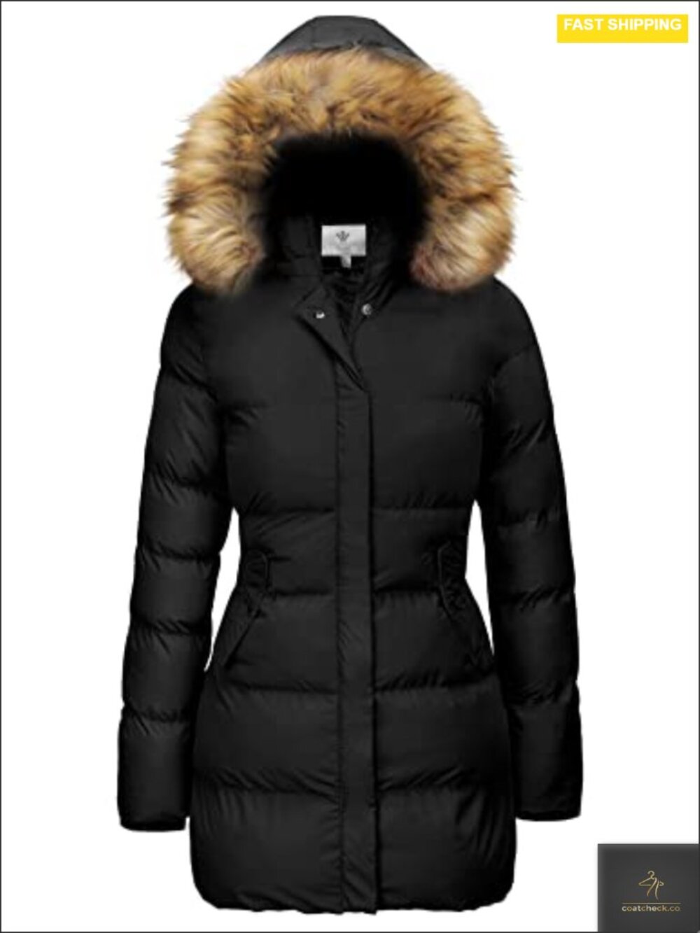 Women's Thickened Long Puffer Coat Warm Parka Winter Jacket with Removable Hood